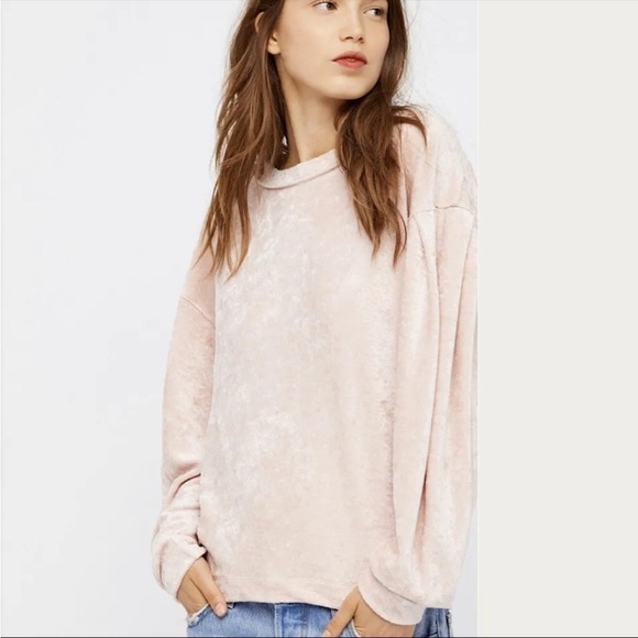 The We The Free Milan Blush Pink Crush Velvet Top Size Small - Picture 2 of 8